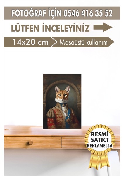 NO:101 Kişiye Özel Tasarım Evcil Hayvan Tablosu Patili Hediyelik Kraliyet Kıyafetli Portresi