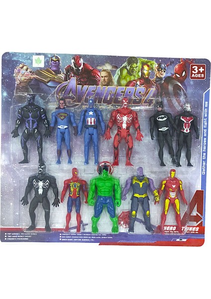 Avengers Süper Kahramanlar 11 Adet 12 Cm. Figür Oyuncak Seti Örümcek Adam Kara Panter Venom Süpermen