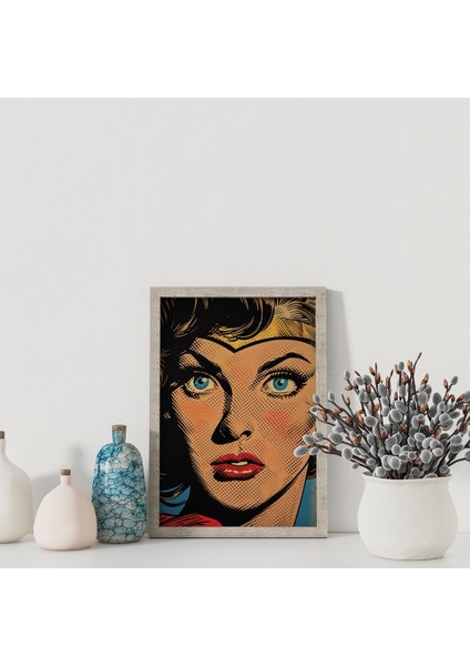 Dekoratif Çerçevesiz Poster Pop Art Taçlı Kadın Çerçevesiz Tablo