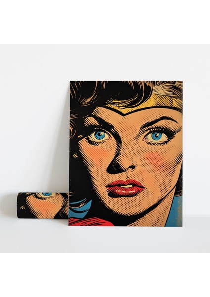 Dekoratif Çerçevesiz Poster Pop Art Taçlı Kadın Çerçevesiz Tablo