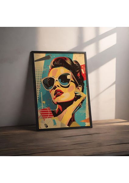 Dekoratif Çerçevesiz Poster Pop Art Kadın Çerçevesiz Tablo