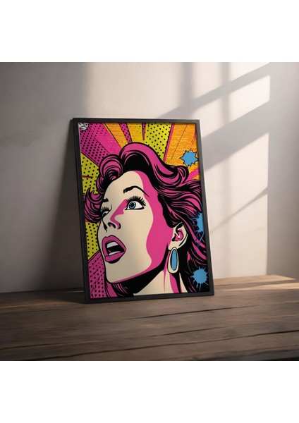 Dekoratif Çerçevesiz Poster Pop Art Comic Women Çerçevesiz Tablo