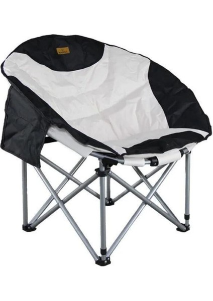 Katlanır Kamp Piknik Sandalyesi - Madfox Moonchair Deluxe - Siyah/Gri - 547212 - Taşıma Çantalı