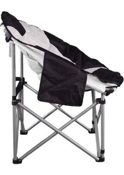 Katlanır Kamp Piknik Sandalyesi - Madfox Moonchair Deluxe - Siyah/Gri - 547212 - Taşıma Çantalı modelleri
