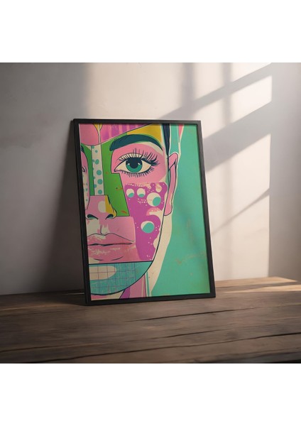 Dekoratif Çerçevesiz Poster Pop Art Yüz Çerçevesiz Tablo