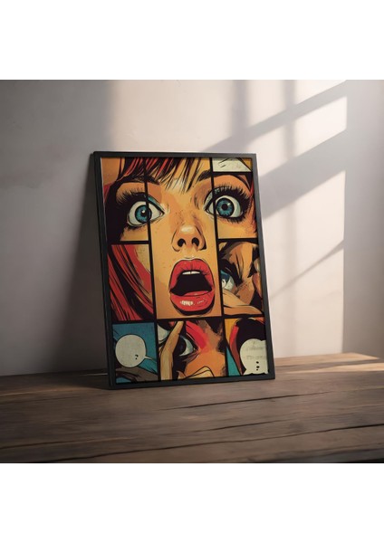 Dekoratif Çerçevesiz Poster Pop Art Çizgi Roman Çerçevesiz Tablo