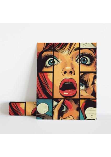 Dekoratif Çerçevesiz Poster Pop Art Çizgi Roman Çerçevesiz Tablo modelleri