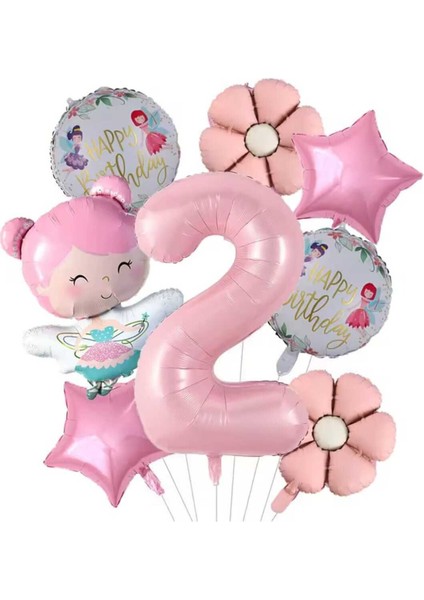 Peri Kızı Folyo Balonlu Doğum Günü Yaş Balon Set