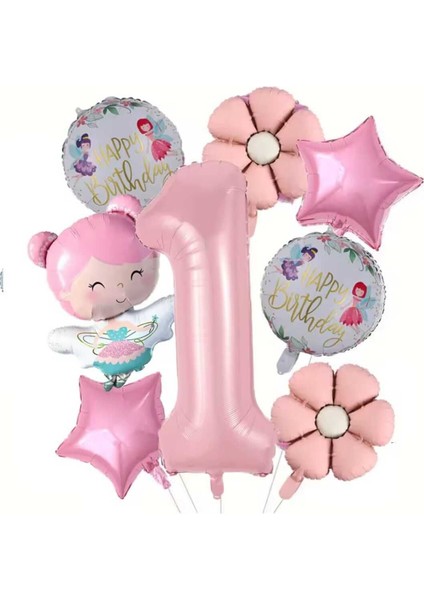 Peri Kızı Folyo Balonlu Doğum Günü Yaş Balon Set