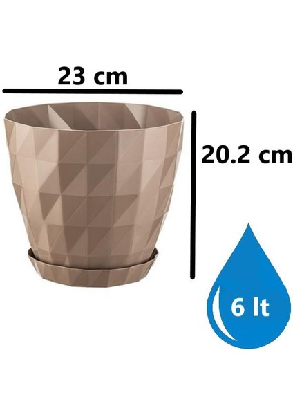 So-Krt5 Dekoratif Kristal Saksı Takımı 6 Litre No 5
