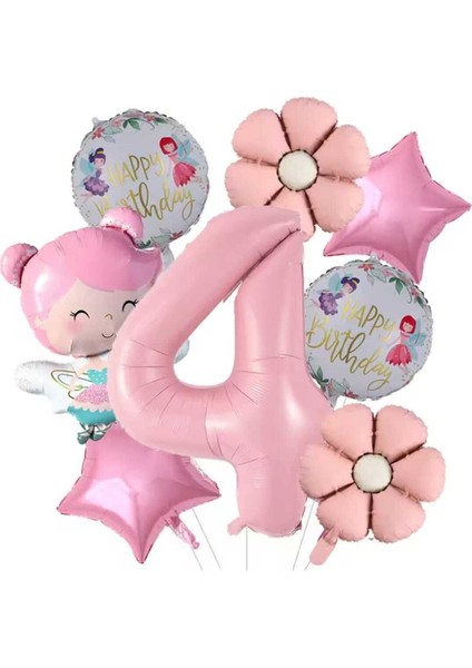 Peri Kızı Folyo Balonlu Doğum Günü Yaş Balon Set