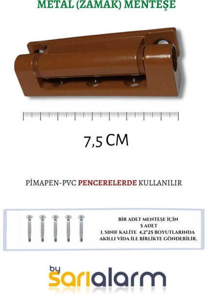Pvc ( Pimapen ) Pencere Menteşesi Açık Kahverengi - Metal -