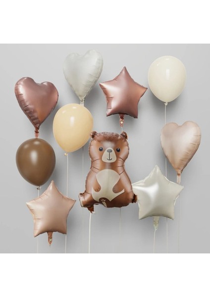 Ayıcık Yıldız Kalp Folyo Balon Set