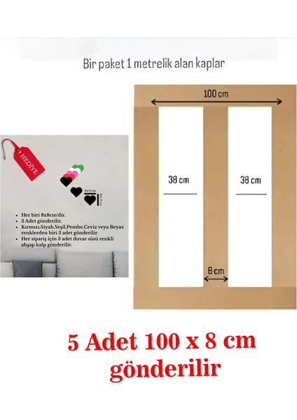 Iskandinav Duvar Çıtası 100 cm x 8 cm Beş Adet Dekoratif Boyanabilir Duvar Dekoru Efsane modelleri