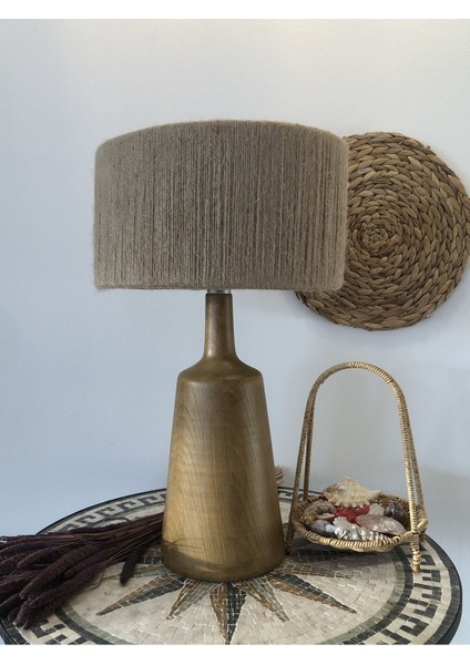 Abajur Rattan Bambu Hasır Jüt Makrome Ahşap Abajur Masa Lambası
