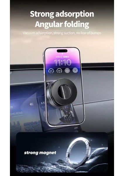 Manyetik Vakumlu Katlanabilir Araç Telefon Tutucu Ayna-Cam-Araba Magsafe Araç Tutucu
