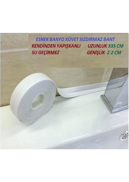 Su Sızdırmaz Bant Lavabo Küvet Su Sızdırmazlık Bantı 320 cm (Beyaz) fiyatları
