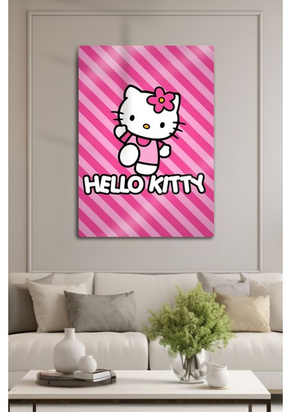 Metal Baskı - Hello Kitty, Pembe Temalı, Parlak Poster modelleri