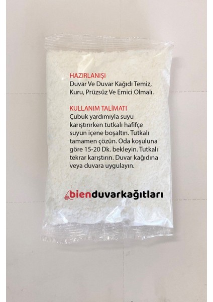 Bienfiks Ithal Özel Üretim Duvar Kağıdı Yapıştırıcısı Tutkalı 125 Gr. ( 20 M2/1-4 Rulo Için Yeterli
