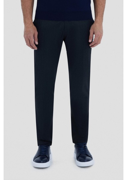 Erkek Antrasit Çizgili Slim Fit Pantolon