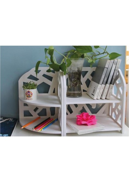 Köşe Tipi Masaüstü Raf – Iki Katlı Dekoratif Organizer