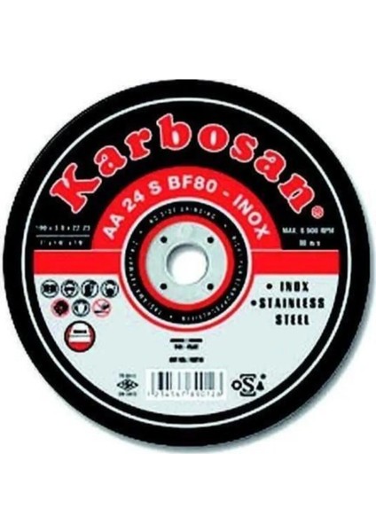 Karbosan 115 mm x 1.0 mm Inox Paslanmaz Çelik Kesici Disk – 5'li Paket