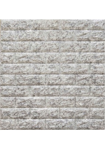 NW16 Kendinden Yapışkanlı Çift Renk Gri Beyaz Esnek Tuğla Sünger Duvar Paneli 70X77 cm 1 Adet