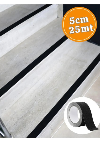 Bondit 50 mm x 25 M Merdiven Kaydırmaz Bant – Siyah Güvenlik Bandı