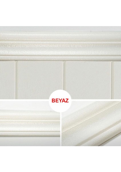 Beyaz 8cm x 225CM 4 Adet Yapışkanlı Çıta Çerçeve Esnek Süpürgelik
