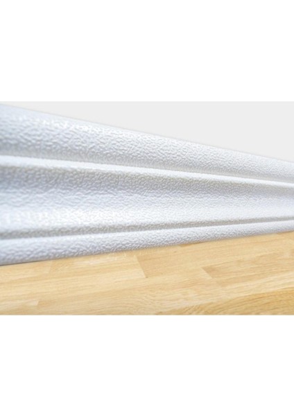Beyaz 8cm x 225CM 4 Adet Yapışkanlı Çıta Çerçeve Esnek Süpürgelik