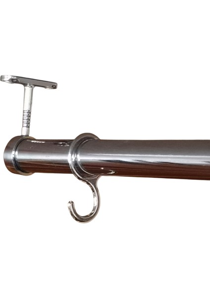 Mutfak Tezgah Üstü 40 cm Yuvarlak Askı Borusu Seti, Tavan Askı Aparatı ve Askı Boru Kancaları ile fırsatları