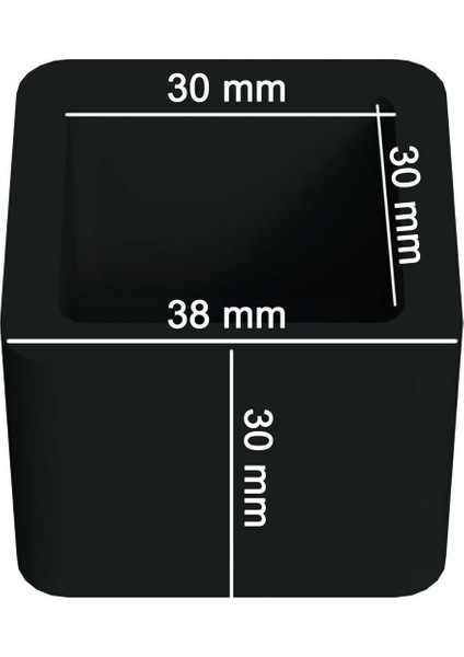 30X30 mm Kare Pvc Sandalye Profil Ayak Pabucu Sessiz Yumuşak - Siyah (4 Adet) modelleri