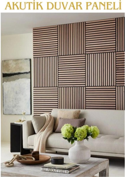 50X50CM 1 Adet Dekoratif Akustik Panel 3mm Keçe ve 8mm Mdflam Salon Ofis Duvar Çıtası Paneli Kula fırsatları