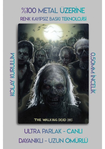 Metal Tablo - The Walking Dead, Twd, Zombi, Dizi Poster Film Tablosu