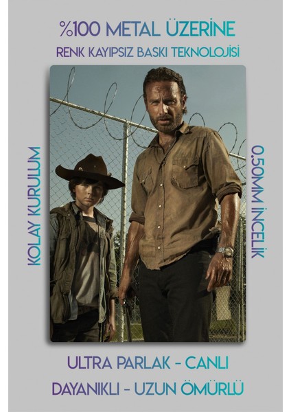 Metal Tablo - The Walking Dead, Twd, Rick Grimes, Dizi Poster Film Tablosu fiyatları