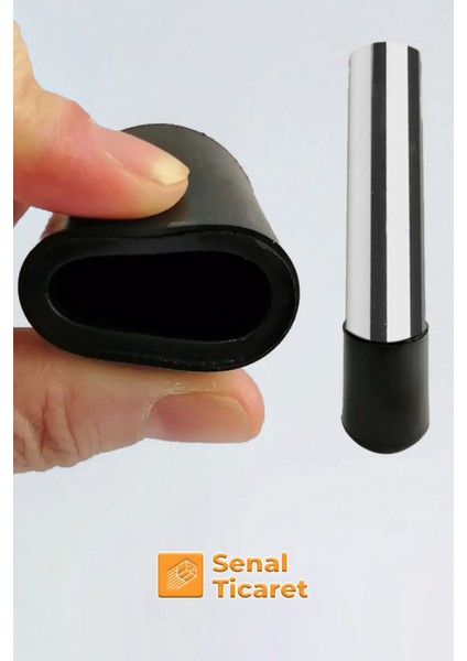 21 mm Pvc Sandalye Profil Ayak Pabucu Sessiz Yumuşak - Siyah (12 Adet)