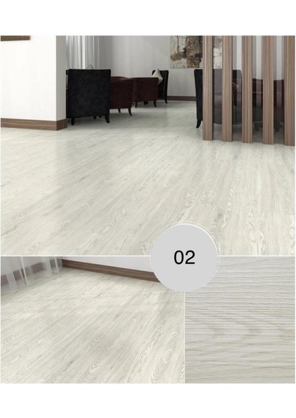 NWYP02 Açık Gri Yapışkanlı Ahşap Pvc Yer Döşeme Parkesi