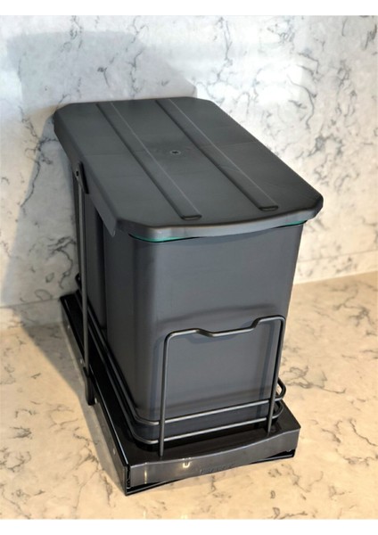 S-2392 Antrasit 12 12 Litre Çöp Kovası Dolap Içi Teleskopik Raylı modelleri