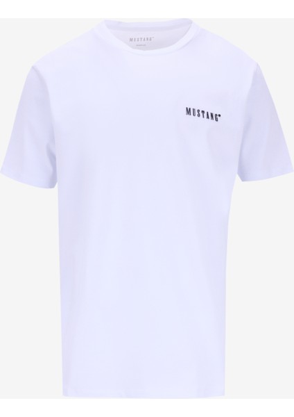 Bisiklet Yaka Baskılı Beyaz Erkek T-Shirt M5SM-TST1295