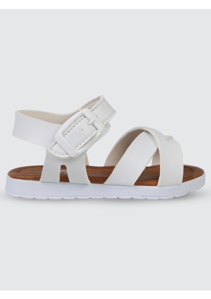 Kız Çocuk Sandalet 21-25 Numara Beyaz