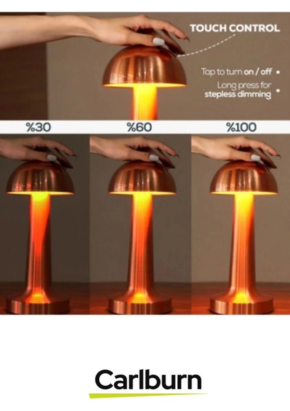 Özel Tasarım 3 Modlu 23 cm x 9 cm Modern Aç/kapa Butonlu Mantar Dokunmatik LED Masa Lambası fırsatları