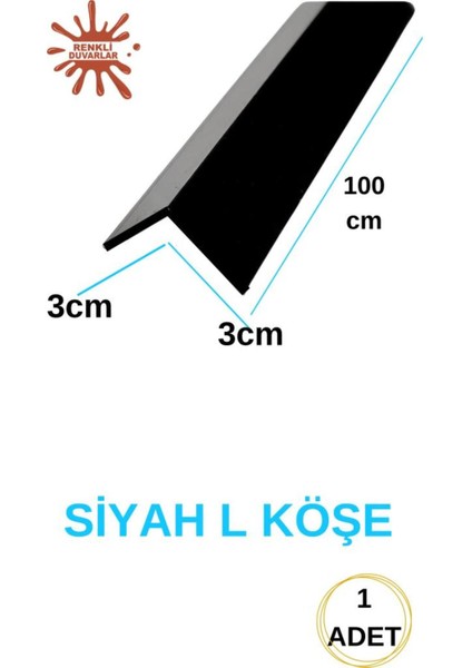 100CM Atc Dekoratif Siyah L Köşe Duvar Çıtası Kapama Çıtası Duvar Lambirisi Paneli Kapama L Köşesi