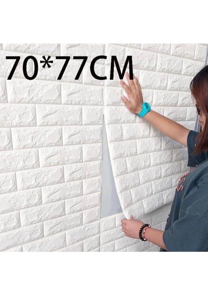 70X77CM(0,53M2) Kendinden Yapışkanlı Beyaz Esnek Sünger Beyaz Tuğla Duvar Kağıdı Paneli Köpük fiyatları