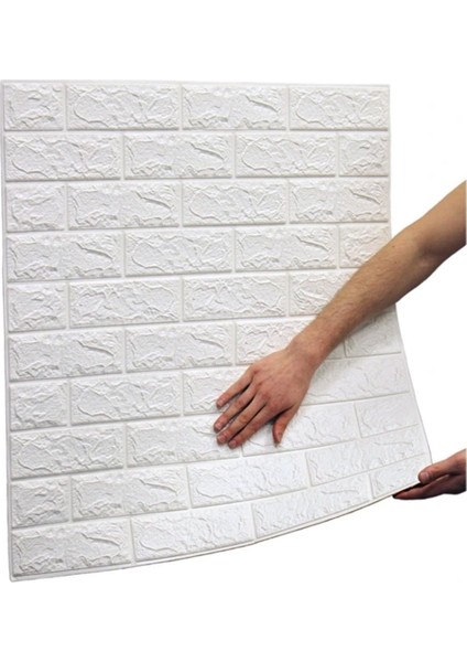 70X77CM(0,53M2) Kendinden Yapışkanlı Beyaz Esnek Sünger Beyaz Tuğla Duvar Kağıdı Paneli Köpük fırsatları