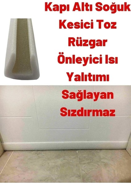 5 Adet Beyaz Geçmeli Kapı Altı Süngeri Izolasyon Soğuk Hava Toz Önleyici