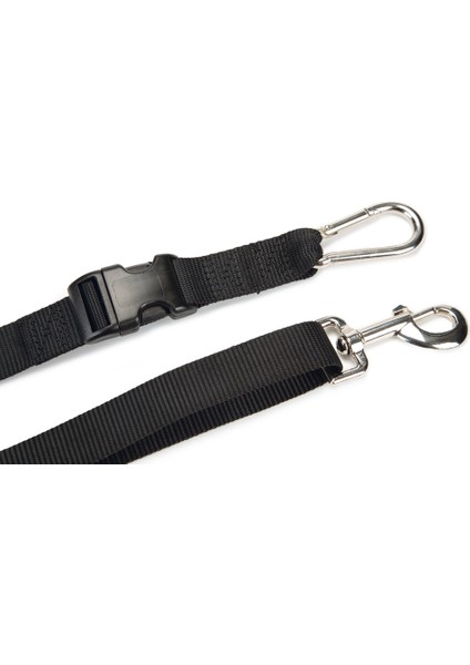 Köpek Yürüyüş ve Koşu Şok Emicili Gezdirme Kayışı ve Bel Kemeri, Siyah, 100-130cm, 25mm fırsatları
