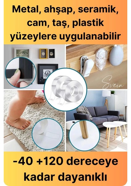 100 kg Şeffaf Çift Taraflı Çok Amaçlı Güçlü Tamir Silikon Bant Dış Mekan Akrilik Bandı 18 Mm-2 mt fiyatları