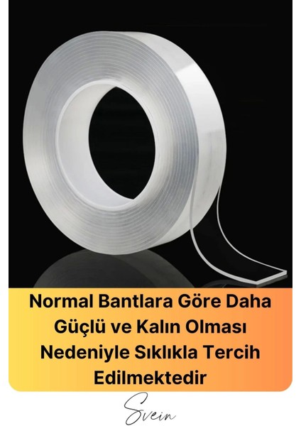 100 kg Şeffaf Çift Taraflı Çok Amaçlı Güçlü Tamir Silikon Bant Dış Mekan Akrilik Bandı 18 Mm-2 mt indirimleri