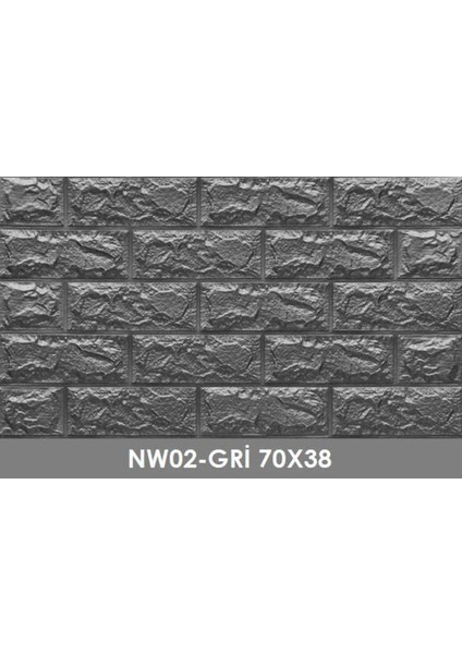 Kendinden Yapışkanlı 3D Duvar Kağıdı Paneli 70X38 cm Gri