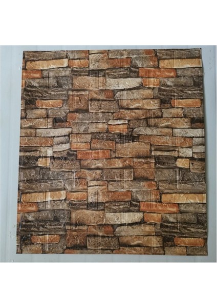 NW47 Kendinden Yapışkanlı Çok Renkli Taş Siyah Kırmızı Sarı Duvar Paneli 70X77 cm 4 Adet